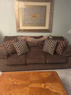 Three-Cushion Upholstered Living Room Sofa / Couch