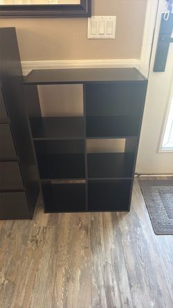 Black 6-Cube Storage Shelf Organizer