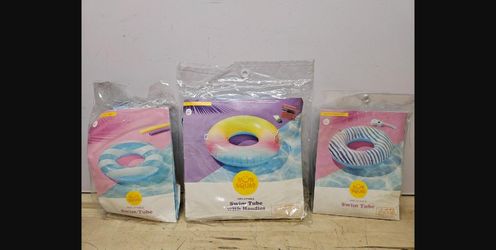 Sun Squad Inflatable Swim Tubes 3-Pack — New