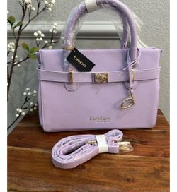 Lavender colored Bebe satchel bag medium size
