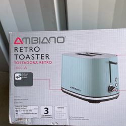 new in box retro aqua blue toaster