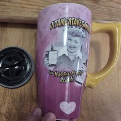 I Love Lucy Vitameatavegamin 18 oz. Ceramic Travel Mug with Handle