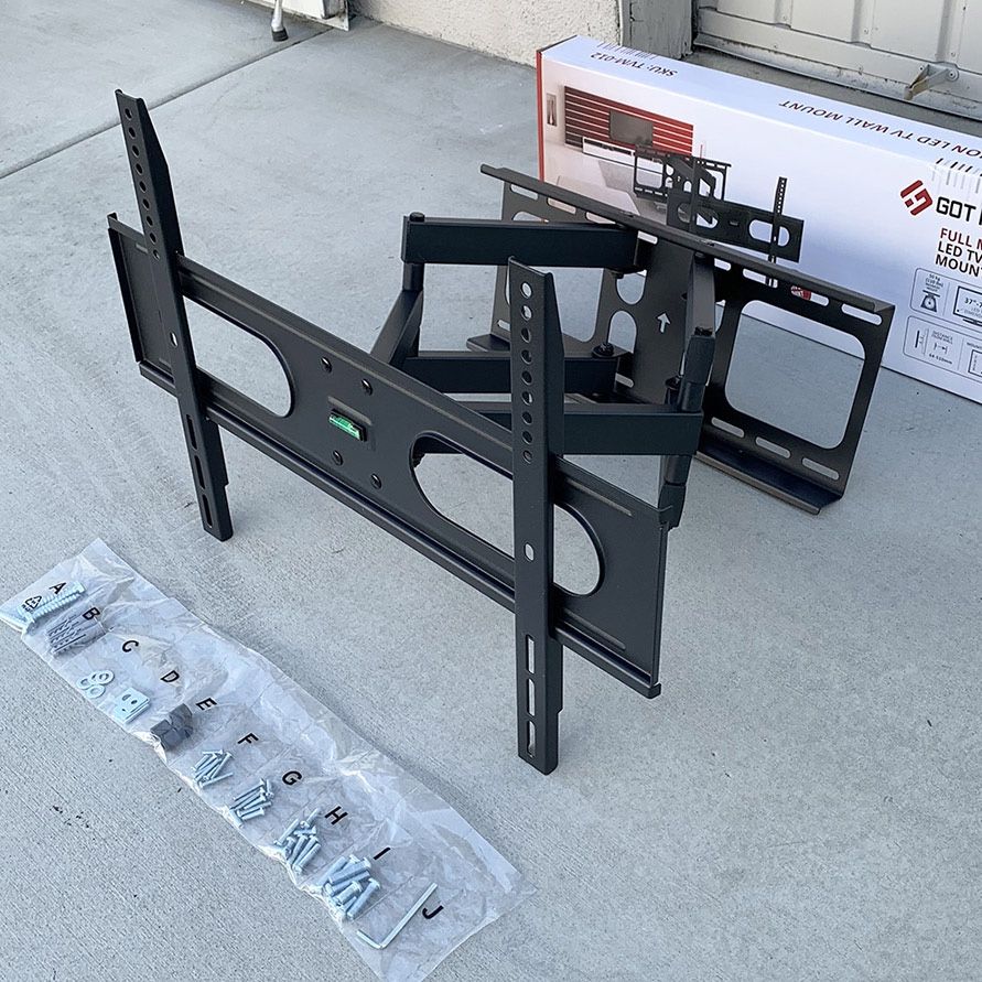 (New) $40 Full Motion TV Wall Mount Bracket 37-75 Inch TVs, Dual Arms Tilt Swivel Articulating Max 110lbs