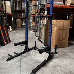 New Heavy Duty 600 Lbs Cap Adjustable Heavy Power Tower Cage Squat Rack Deadlift Weightlifting