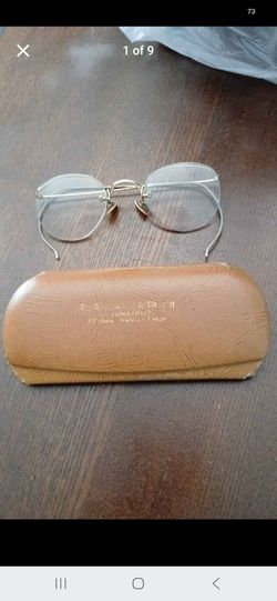 Vintage SHURON 1/10 12K Gold Filled Rimless Eyeglasses with Original Case 1930s–40s
