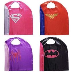 NEW 4 Set Of Girl Superhero Dress Up Costumes Satin Capes with Felt Masks