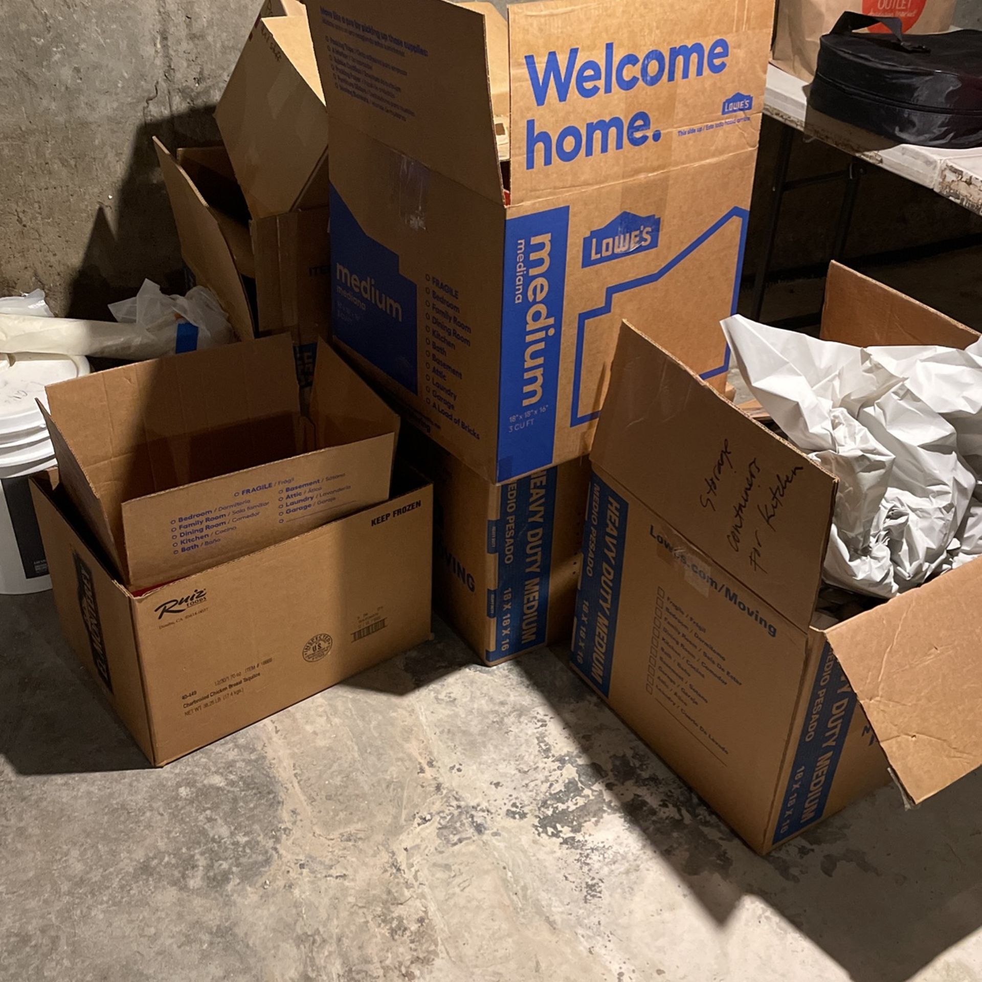 moving boxes and paper