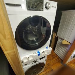 GE 24 Inches Washer And Dryer Ventless New Warranty  220 Volt Ready To Deliver $1299. Both Item 