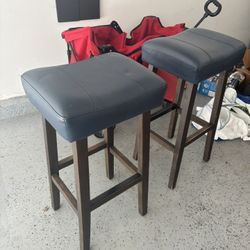 Blue Leather Bar stools 