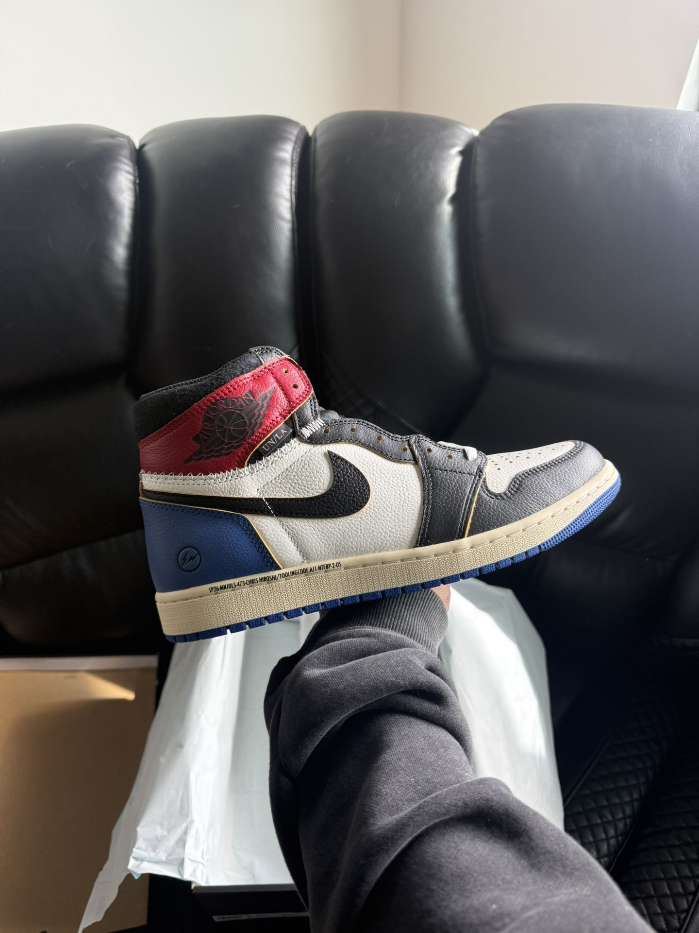 Jordan 1 Retro High Fragment x Union LA Red Sport Royal