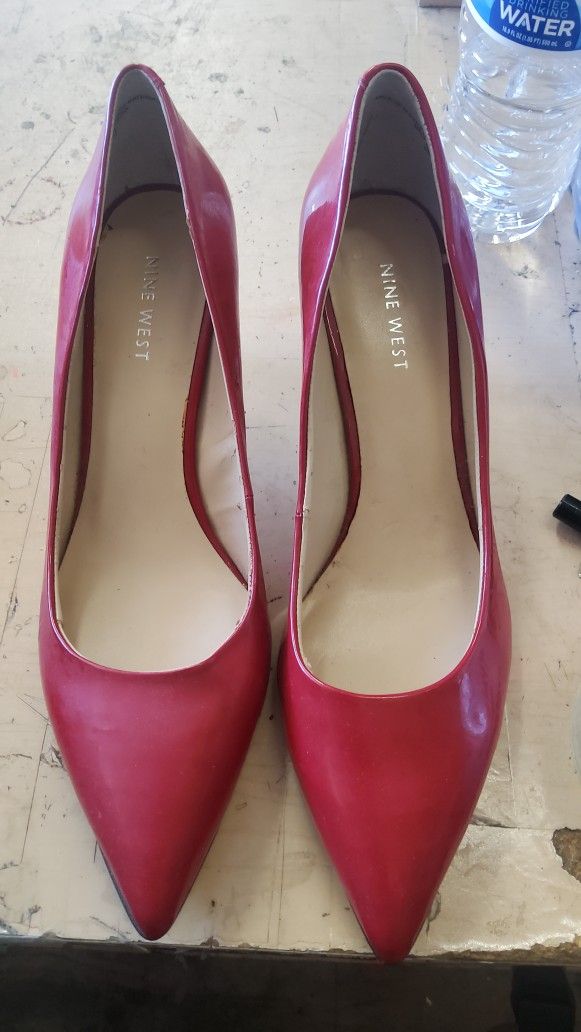 Nine West Red Heels  Size  8M