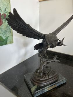 Jules Moigniez “Owl”, Bronze Sculpture