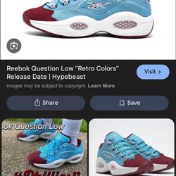 Reebok Question Low Men’s Size 8 