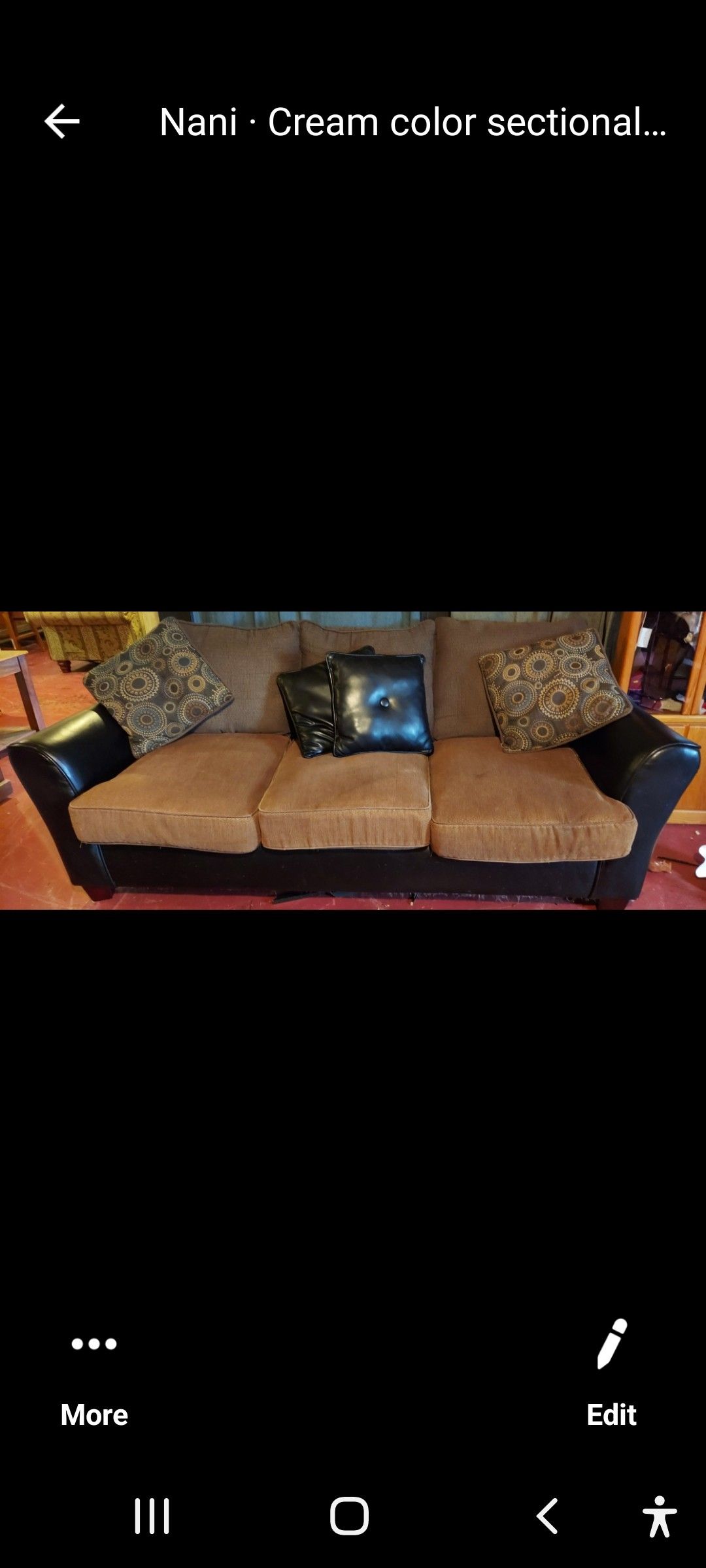 Australian black leather sofa very comfortable can deliver okc area 35