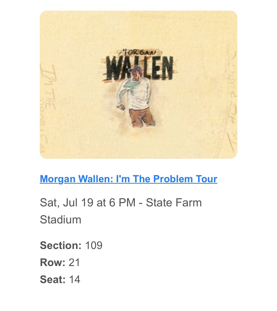 Morgan Wallen Ticket