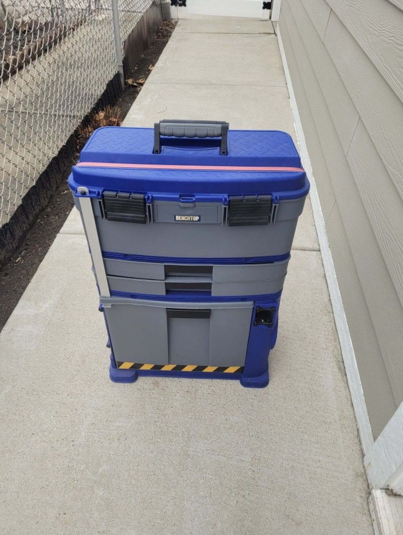 NEW 3 IN 1 TOOL PORTABLE TOOL BOX. KEEP YOUR TOOLS ORGANIZE . INCLUDES A EXTENSION CORD WHEEL TO STORE ELECTRICAL CORDS. GREAT  XMAS GIFT. $80.00