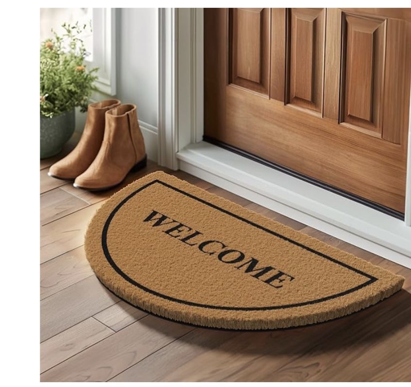 Barnyard Designs Natural Coco Coir Doormat Welcome Mat for Front Door & Outdoor Entrance, Large Door Mat for Indoor Entrance or Porch Entry