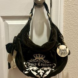 Vintage Y2K Juicy Couture DayDreamer Hobo Velour Brown Shoulder Bag Purse