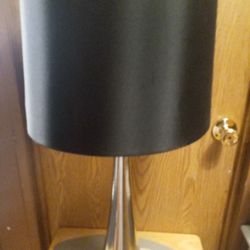 Chrome Lamp With Black Shade, Its 22 In Tall Without Shade And 29 In Tall With Shade,$15