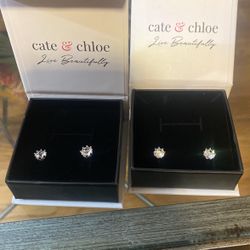 Cate & Chloe 18k White Gold Plated Earrings 