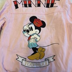 Pink Minnie Mouse Sailor Denim Jacket -M