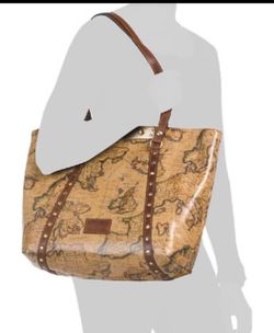 Alviero Martini Geo Map Large Tote Bag