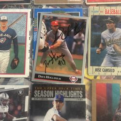 Baseball Card With Autographed By Dave Hollins 