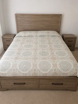 King Bed Frame with Storage Drawers