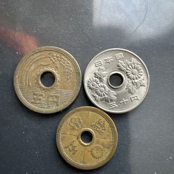 Old Japan 1940,72,74 coins 5, 50 yen