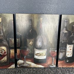 Wine Bottle Wood Art Set