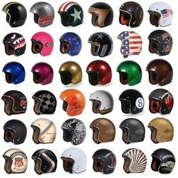 New Open Face 3/4 Retro Dot Motorcycle Helmets $70+