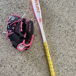 Softball Bat & Glove