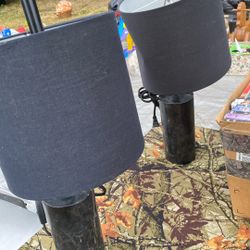 Two Black Modern Lamps
