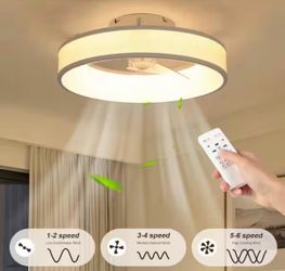 18 in. Smart LED Flush Mount Ceiling Fan with Remote