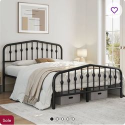 King Farmhouse Metal Bed