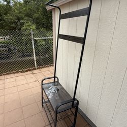 Coat rack with bench and shoe storage for entrance