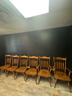 Set of 6 Solid Wood Dining Chairs