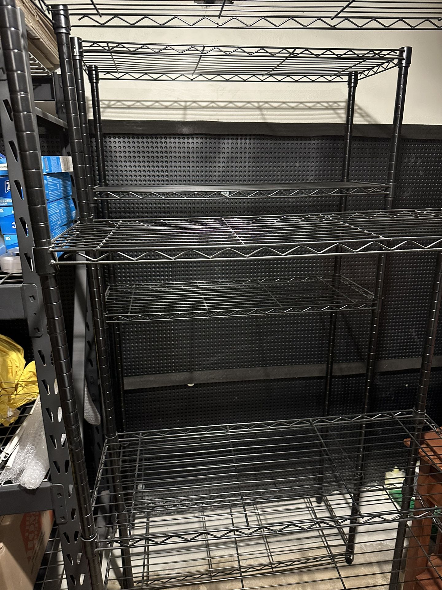 Two Steel Wire Shelves & Liners