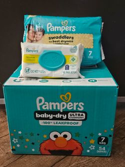 Size 7 Pampers Baby Dipers