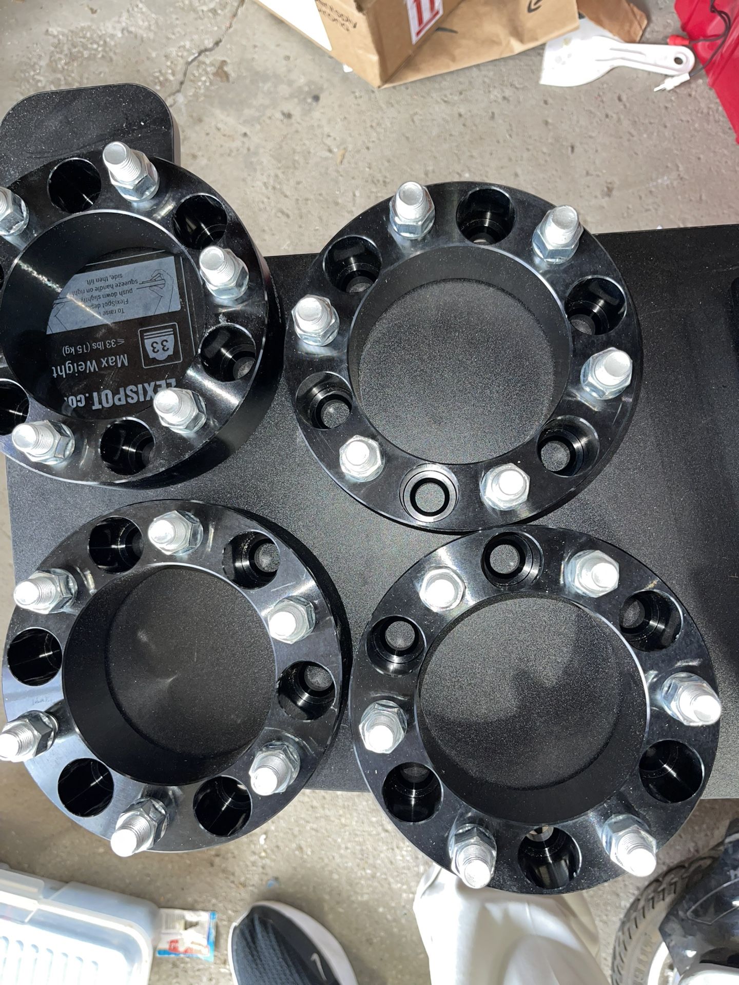 Titan Wheel Accessories product 4 PCS Black Wheel Spacers, Adapters 6 Lug Forged Spacer 2"x6"x5.5" To 6”x5.5”