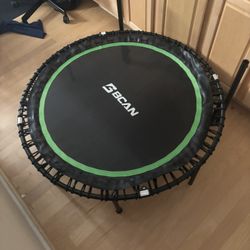 BCAN Black and Green Mini Trampoline Rebounder