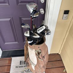 Complete Set of Left Handed Men’s Golf Clubs with Taylormade Bag
