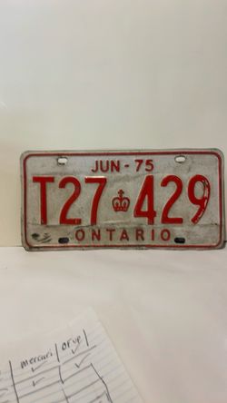 1975 Ontario License Plate T27-429