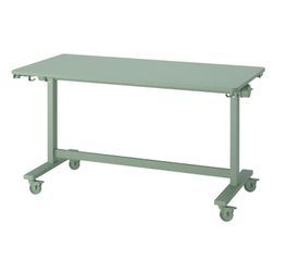 Ikea MITTZON Foldable table with castors, green, 55 1/8x27 1/2 "
