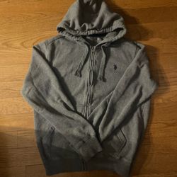 grey poli zip up