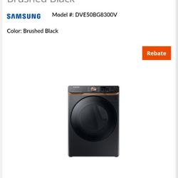 Samsung 7.5 cu. ft. Smart Electric Dryer with Steam Sanitize+ and Sensor Dry dve50bg8300v