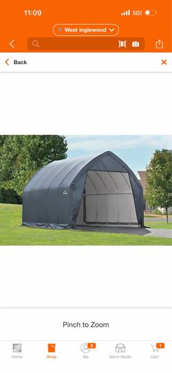 ShelterLogic 13 ft. W x 20 ft. D x 12 ft. H Alpine-Style Garage-in-a-Box with Advanced-Engineered Fabric and Easy-Slide Rail System
