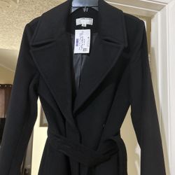 Black Women’s Wool Coat Cashmere Blend Size 12 (runs Small)