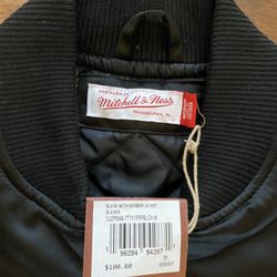 Mitchell & Ness New Medium Black Satin Jacket