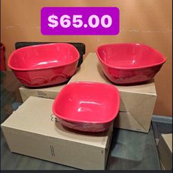 Especial Solo $65.00 Set De 3 Bowles Para Ensaladas Frutas  Salsas Marbella  Princess House 